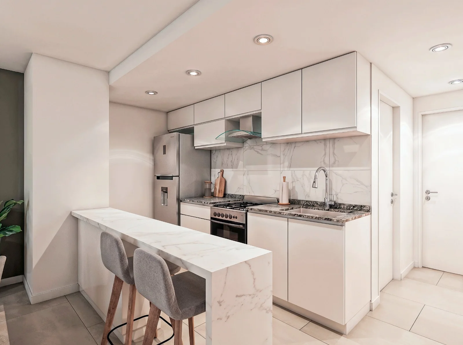 Cocina con barra