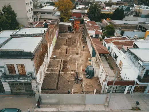 Foto con dron de la obra en marcha